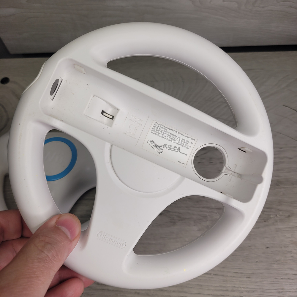 Nintendo Wii Steering Wheel Controller White Blue 2 Pack - Used - Picture 5 of 5